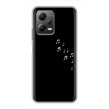 Чехол с картинками на черном фоне для Xiaomi POCO X5 (5G) – Ноты