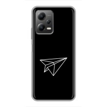 Чехол с картинками на черном фоне для Xiaomi POCO X5 (5G) – Самолетик