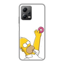 Чехол с Симпсонами для Xiaomi POCO X5 (5G) (VPrint) (Гомер с пончиком)