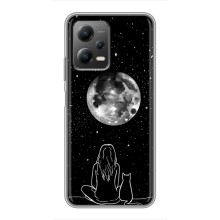 Чехол с рисунком кот на Xiaomi POCO X5 (5G) (Девушка с котом)