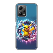 Чехол с Пикачу на Xiaomi POCO X5 (5G) (Лого Пикачу)