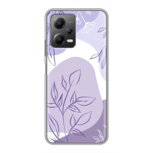 Силиконовый чехол с принтом в цветах на Xiaomi POCO X5 (5G) – Фиолетовый дизайн