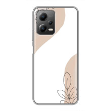 Силиконовый чехол с принтом в цветах на Xiaomi POCO X5 (5G) – Нюдовый дизайн