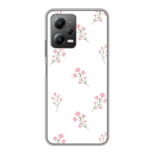 Чехол с розовым рисунком для Xiaomi POCO X5 (5G) (Розовые цветы)