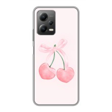 Чехол с розовым рисунком для Xiaomi POCO X5 (5G) (Розовые вишни)
