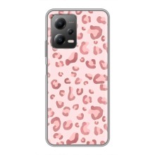 Чехол с розовым рисунком для Xiaomi POCO X5 (5G) (Розовый леопард)