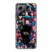 Чехол Гра в кальмара для Xiaomi POCO X5 (5G) – Коллаж игры кальмара
