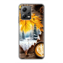 Чехол с уникальным дизайном «Осень с кофе» для Xiaomi POCO X5 (5G) – Осенне-зимнее кофе