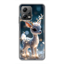 Яркий чехол для Xiaomi POCO X5 (5G) с Зимними Оленятами – Блистающий оленёнок