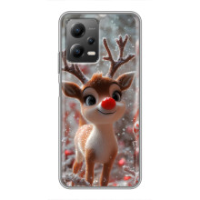 Яркий чехол для Xiaomi POCO X5 (5G) с Зимними Оленятами