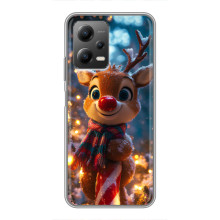 Яркий чехол для Xiaomi POCO X5 (5G) с Зимними Оленятами – Олень в шарфе