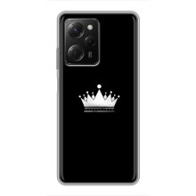 Чохол (Корона на чорному фоні) для Поко X5 про (5G) – Біла корона