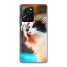 Чохол на Сяомі POCO X5 Pro (5G) з Котиками (VPrint) (Котик з метеликом)