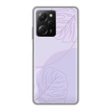 Чехол цветочный дизайн для Xiaomi POCO X5 Pro (5G) – Монстера фиолетовая