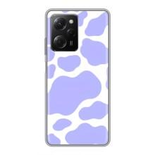 Чохол з принтом корови на Сяомі POCO X5 Pro (5G) (Фіолетовий принт)