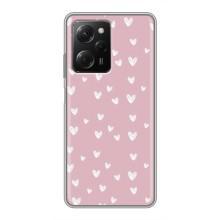 Чохол з розовим принтом для Xiaomi POCO X5 Pro (5G) (Сердечки на рожевому)