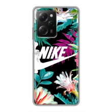 Силиконовый Чехол на Xiaomi POCO X5 Pro (5G) с картинкой Nike (Цветочный Nike)