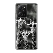Силіконовий чохол з КАРТИНКАМИ літо для Xiaomi POCO X5 Pro (5G) (AlphaPrint) (Жирафи в окулярах)