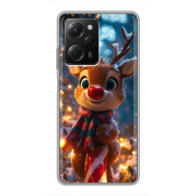 Яркий чехол для Xiaomi POCO X5 Pro (5G) с Зимними Оленятами – Олень в шарфе