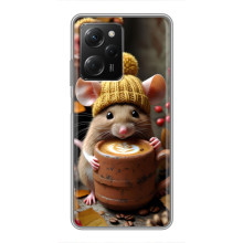 Печатный чехол «Зверята с кофе» для Xiaomi POCO X5 Pro (5G) – Медведь с кофе