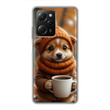 Печатный чехол «Зверята с кофе» для Xiaomi POCO X5 Pro (5G) – Песик с кофе