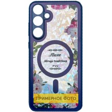 TPU+PC чехол Secret Flower для Xiaomi Poco X6 / Note 13 Pro 5G (Navy Blue)