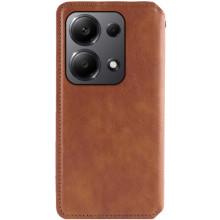 Кожаный чехол-книжка GETMAN Cubic (PU) для Xiaomi Poco X6 / Note 13 Pro 5G – Коричневый
