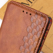 Кожаный чехол-книжка GETMAN Cubic (PU) для Xiaomi Poco X6 / Note 13 Pro 5G – Коричневый