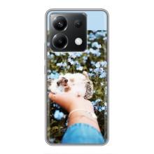Чехлы с изображением разных животных для Xiaomi POCO X6 5G (Ежик на руках)