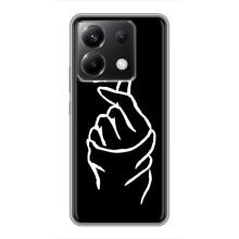 Чехлы (Знак сердечка) на Xiaomi POCO X6 5G – Сердце на черном