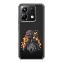 Силиконовый чехол с картинкой "Герой Pubg" на Xiaomi POCO X6 5G – В огне