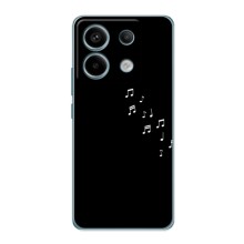 Чехол с картинками на черном фоне для Xiaomi POCO X6 5G – Ноты