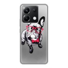 Чехол (ТПУ) Милые собачки для Xiaomi POCO X6 5G (Бульдог в очках)