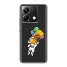 Силиконовый Чехол с принтом "Космонавты" на Xiaomi POCO X6 5G – Космонавт с шариками