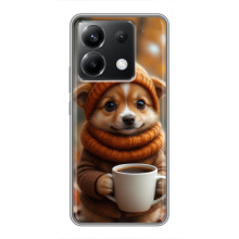 Печатный чехол «Зверята с кофе» для Xiaomi POCO X6 5G – Песик с кофе