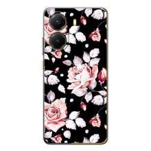 Чохли з квітами для Xiaomi POCO X7 Pro (VPrint) (Квіти на чорному)