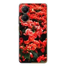 Чохли з квітами для Xiaomi POCO X7 Pro (VPrint) (Квіти червоні)