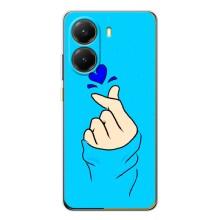 Чехлы (Знак сердечка) на Xiaomi POCO X7 Pro – Сердце на синем