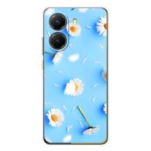 Чохол з Квітами для Xiaomi POCO X7 Pro (ромашки на блакитному)