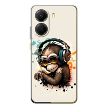 Чохол з Мавпами Xiaomi POCO X7 Pro - (AlphaPrint) (Макака в навушниках)