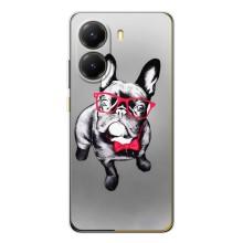 Чехол (ТПУ) Милые собачки для Xiaomi POCO X7 Pro – Бульдог в очках