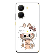 Чохол з принтом Лабубу для Xiaomi POCO X7 Pro – Білий Лабубу