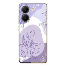 Силиконовый чехол с принтом в цветах на Xiaomi POCO X7 Pro – Фиолетовый дизайн