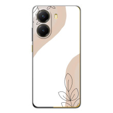 Силиконовый чехол с принтом в цветах на Xiaomi POCO X7 Pro – Нюдовый дизайн