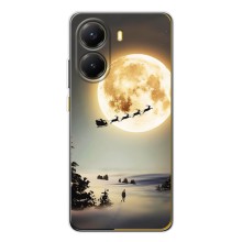 Новорічні, Святкові Чохли для Xiaomi POCO X7 Pro - 2024 год (Санта на місяці)