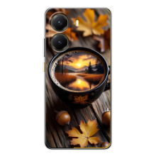 Чехол с уникальным дизайном «Осень с кофе» для Xiaomi POCO X7 Pro – Тёмный кофе
