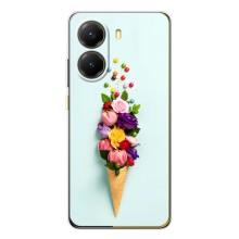 Чохли з тематикою "КВІТИ" на Xiaomi POCO X7 Pro (Квітка-морозиво)