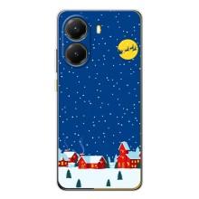 Силиконовый бампер на рождество для Xiaomi POCO X7 Pro (Город в снегу)