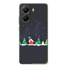 Силиконовый бампер на рождество для Xiaomi POCO X7 Pro (Город зимний)