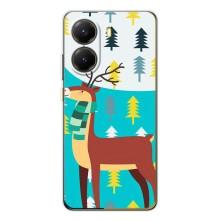 Силиконовый бампер с картинкой животных для Xiaomi POCO X7 Pro (Олень с шарфом)